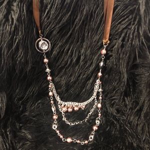 Paparazzi Brown and Silver Necklace Long